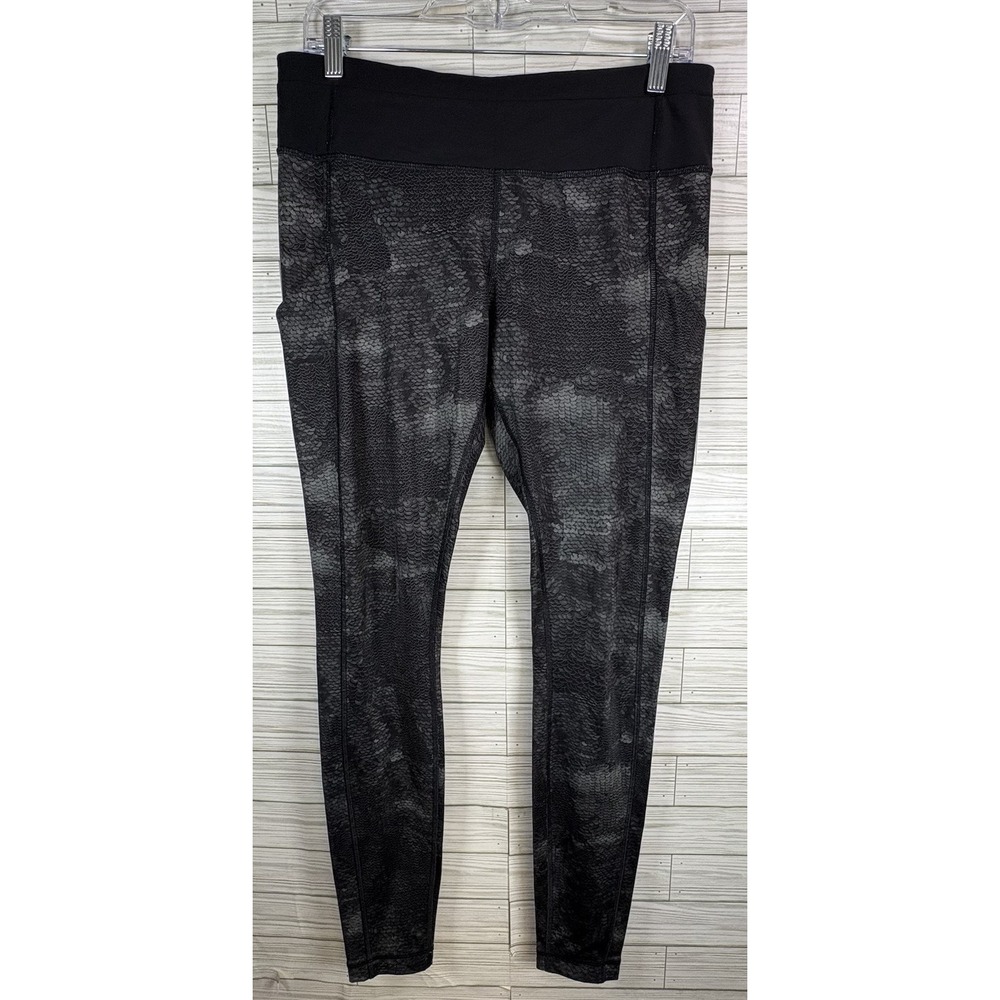 Lululemon Athletica Speed Legging II Full On Luxtreme Sequin Snake Slate Sz‎ 10